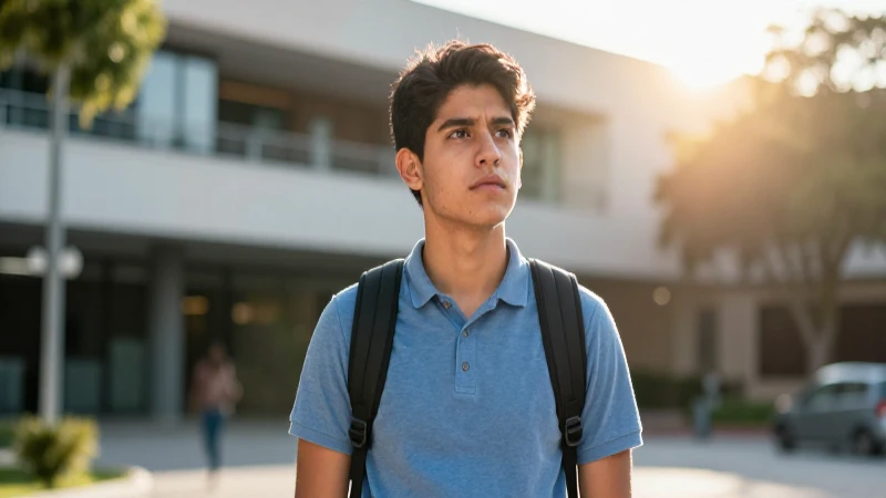 Estudiante mexicano brillante, visión de futuro en la universidad