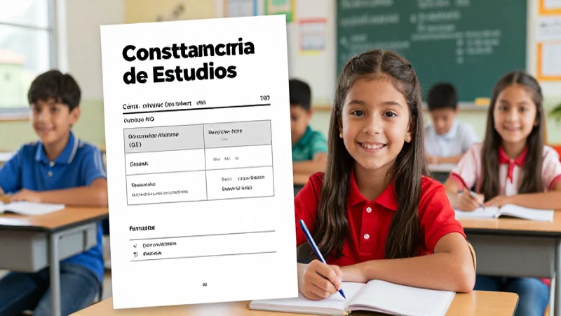 Certificado escolar PDF para niños en clase