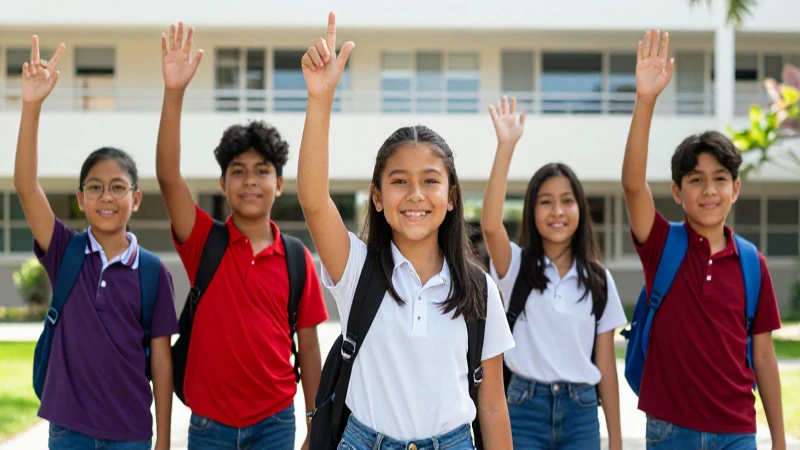 Éxito escolar vibrante de estudiantes mexicanos
