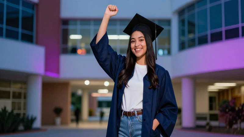 Joven estudiante mexicano celebra su éxito universitario