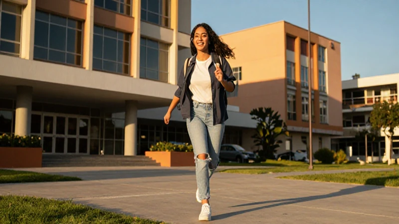 Estudiante mexicano con luz dorada vibrante