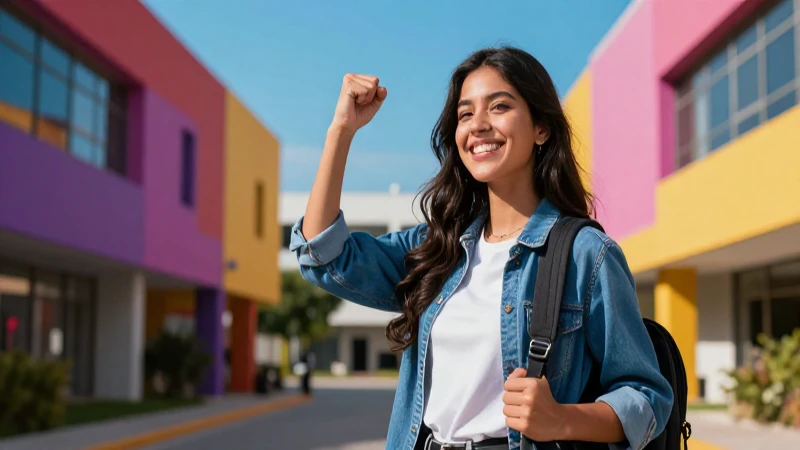 Joven mexicana exitosa en su campus