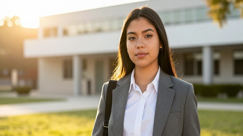 Retrato de estudiante mexicano con luz dorada