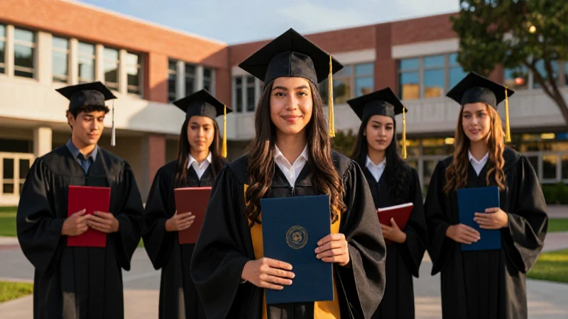 Estudiantes mexicanos celebran logros académicos en el campus moderno