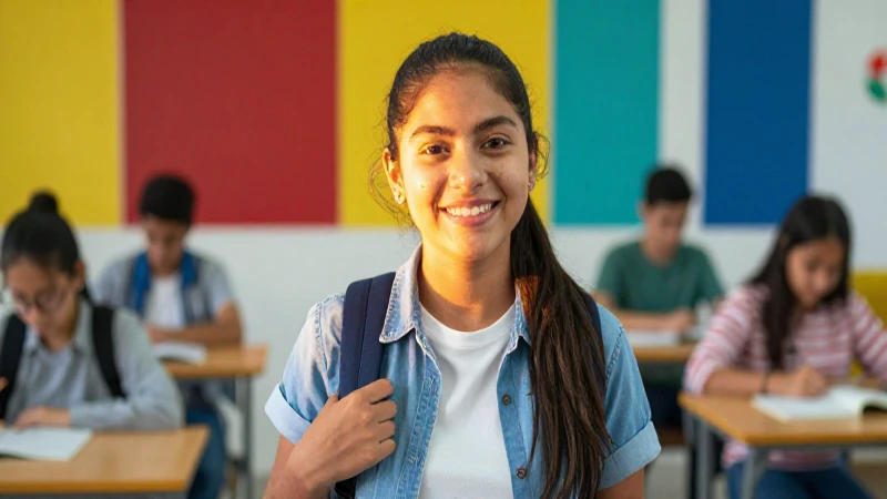 Estudiante mexicano en un entorno brillante y lleno de oportunidades
