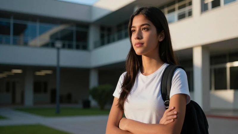 Estudiante mexicano dinámico en campus