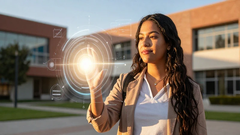 Estudiante aspiracional bajo luz dorada