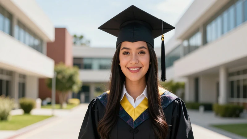 Dónde puedo encontrar la lista de beneficiarios de la beca Benito Juárez 61 Joven estudiante mexicano diverso graduándose en campus moderno