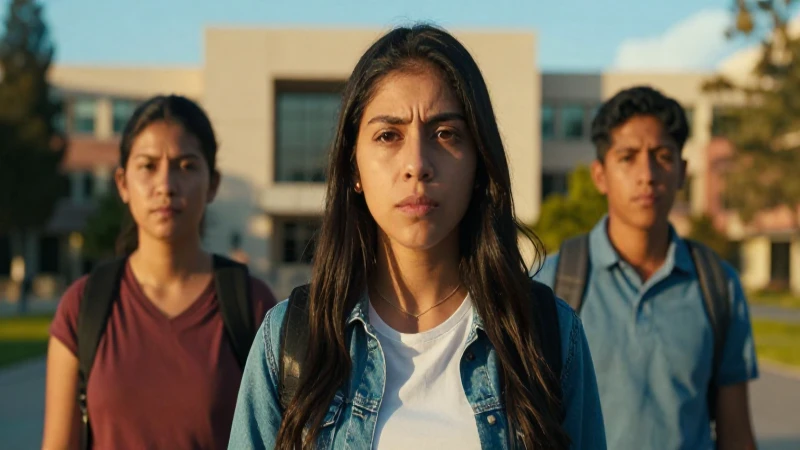 Estudiante mexicana decidida bajo luz dorada