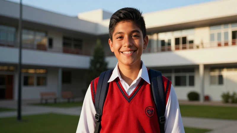 Joven mexicano feliz en la educación