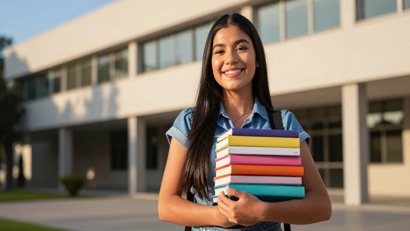Cómo puedo consultar los depósitos de mi tarjeta Bienestar 2 Joven mexicana sonríe bajo luz dorada en el campus