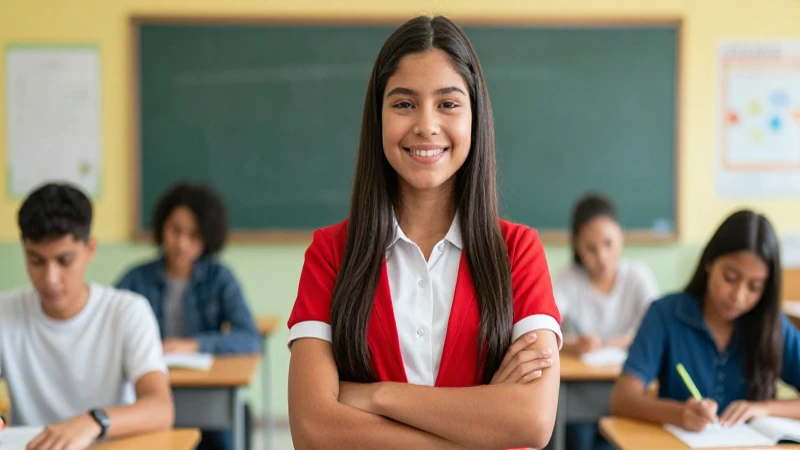 Estudiante mexicano exitoso, imagen vibrante y potente