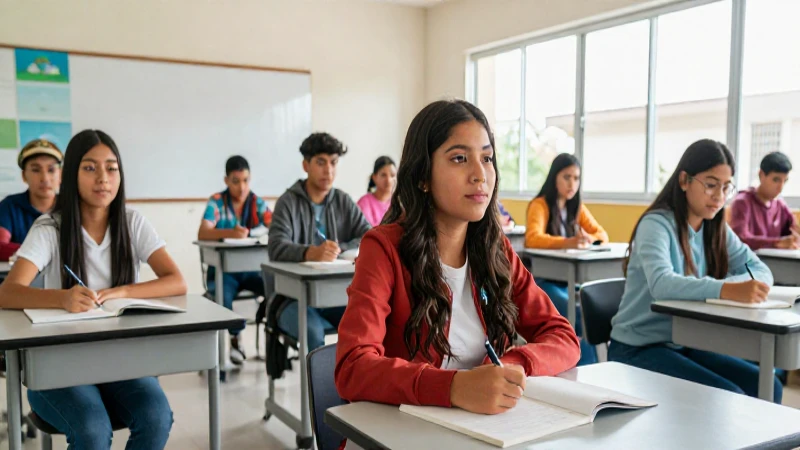 Estudiantes mexicanos brillantes en moderno aula