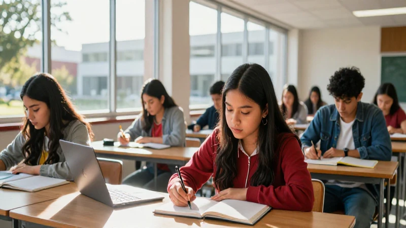 Estudiantes mexicanos en campus moderno y vibrante