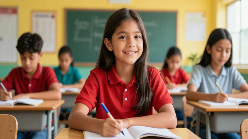 Joven estudiante mexicano en clase vibrante e inspiradora