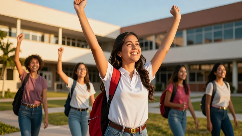 Triunfo estudiantil mexicano con luz cinematográfica