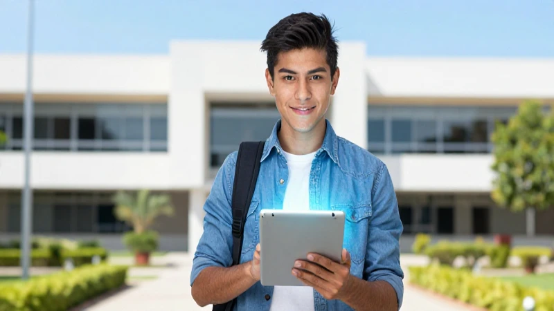 Joven mexicano universitario con toque digital y cinematográfico