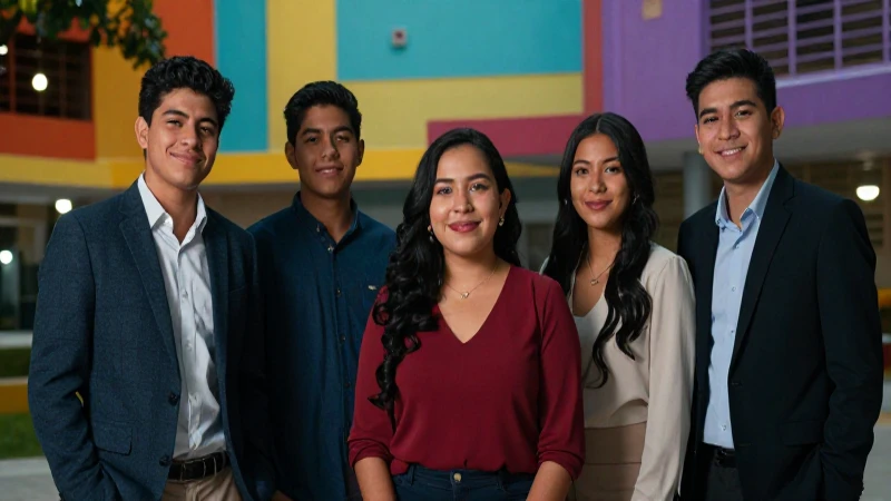 Estudiantes mexicanos celebrando éxito académico