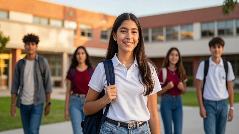 Joven mexicano exitoso en campus vibrante