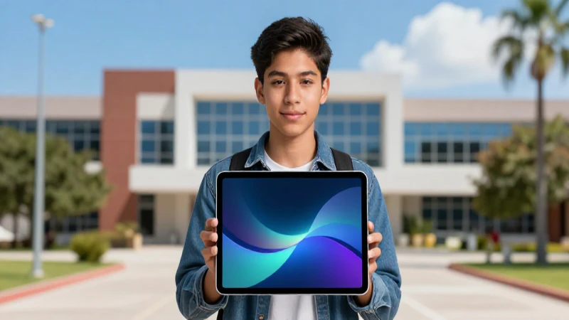 Estudiante mexicano con expresión concentrada en campus moderno