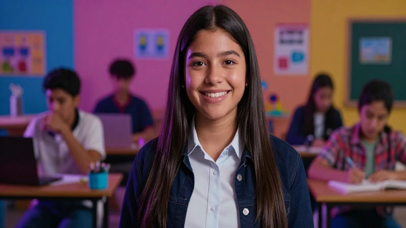 Retrato dinámico de estudiante mexicano moderno y vibrante