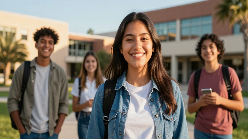 Estudiante mexicano sonriente bajo luz dorada
