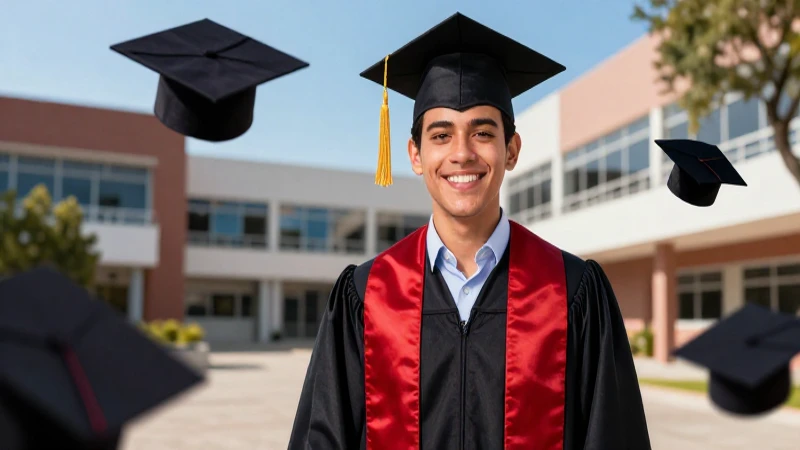 Ilustración de estudiante mexicano graduado