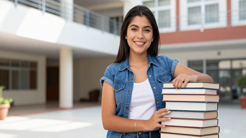 Estudiante mexicano sonriente en campus académico