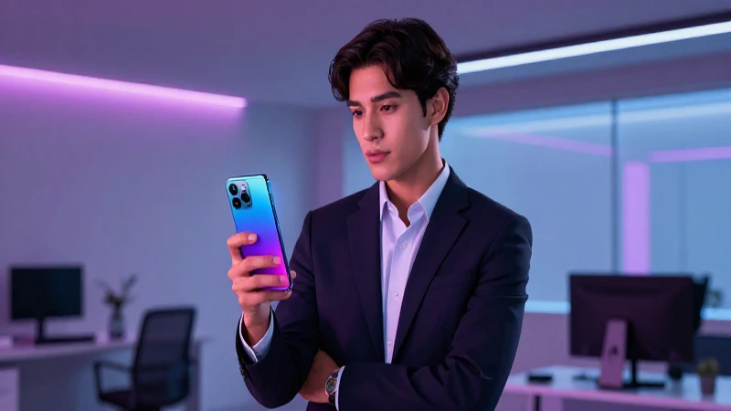 Joven profesional mexicano con smartphone moderno