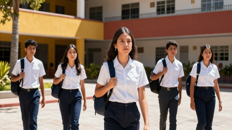Estudiantes mexicanos modernos bajo luz brillante
