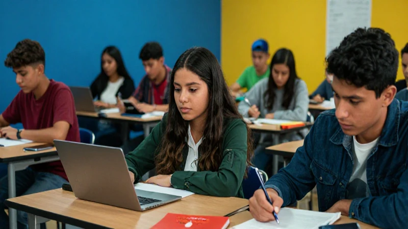Jóvenes mexicanos estudian en campus vibrante