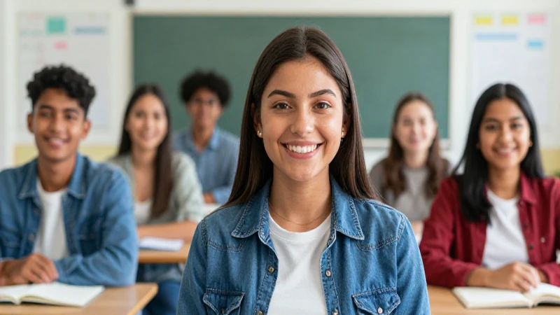 Retrato vibrante de estudiante mexicano feliz