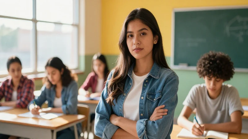 Estudiante mexicano seguro en entorno moderno