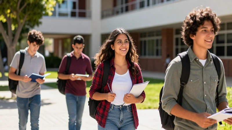 Estudiante mexicano vibrante en campus con luz natural