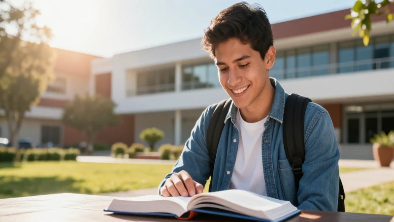 Estudiante mexicano estudiando con luz y detalle