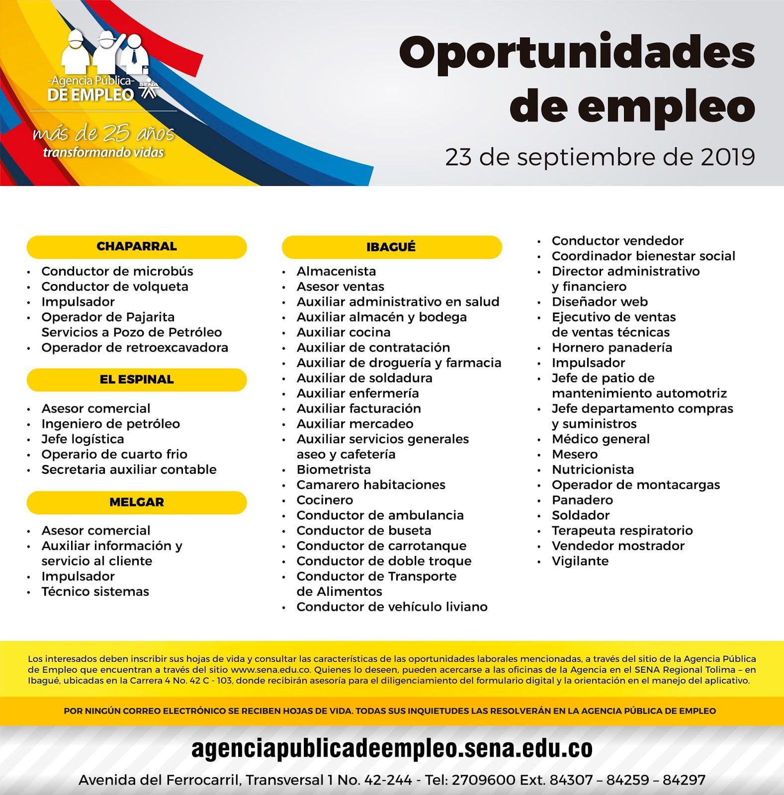 convocatoria de empleo en agencia donde buscarla