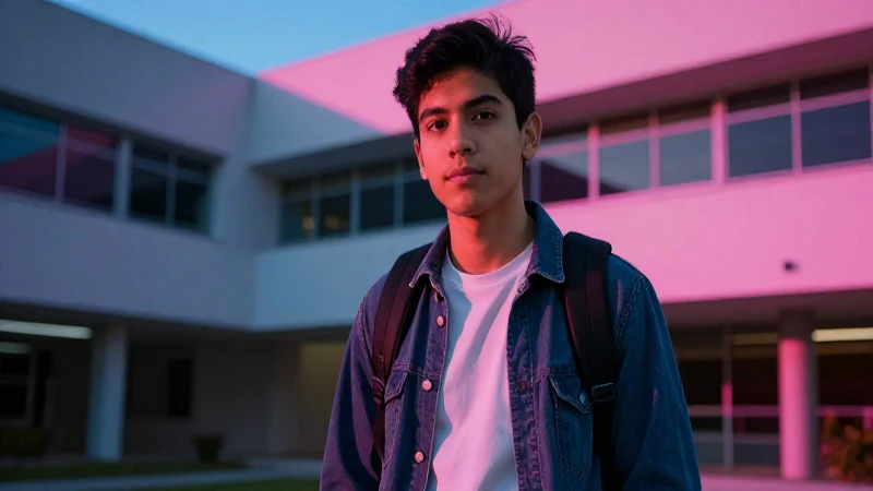 Estudiante mexicano moderno con estilo cinemático