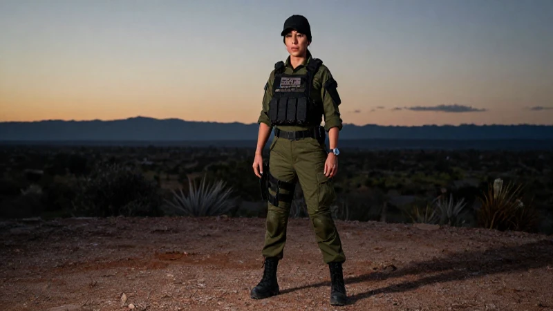 Mujer mexicana táctica confiada al amanecer