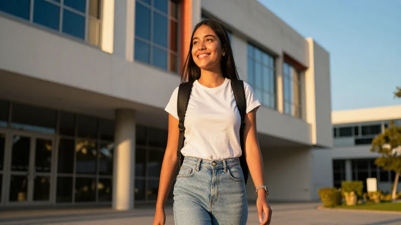 Estudiante mexicano, sonrisa, futuro brillante