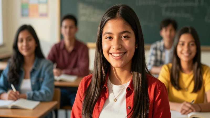 Estudiante mexicano moderno bajo luz dorada