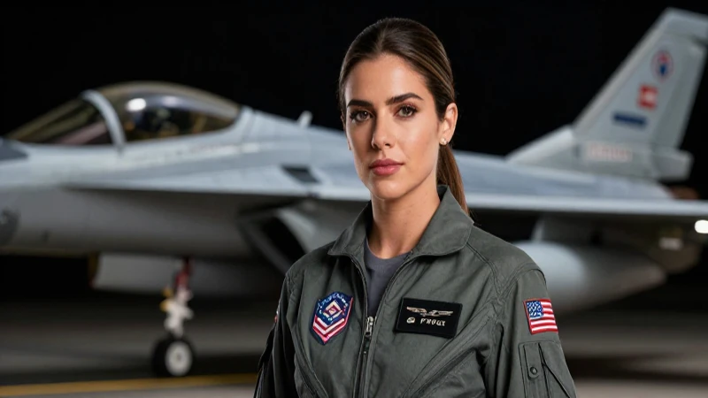 Retrato hiperrealista de piloto mexicana con alta determinación