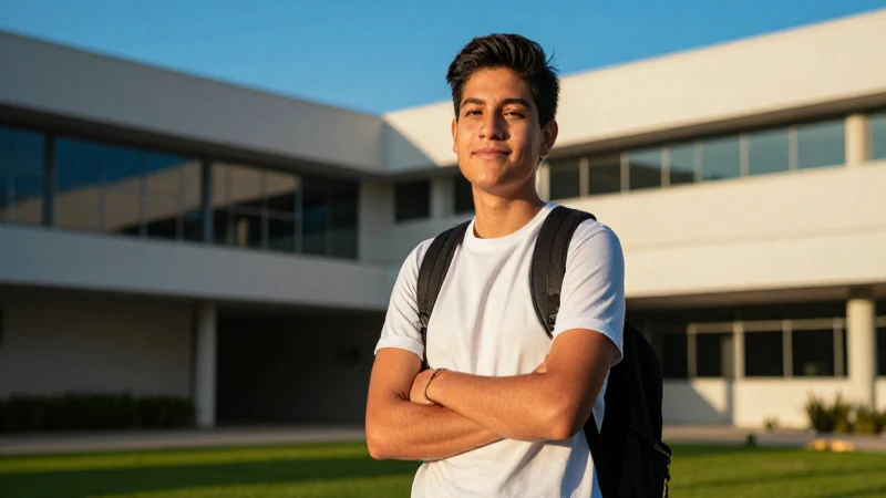 Retrato dinámico de estudiante mexicano universitario