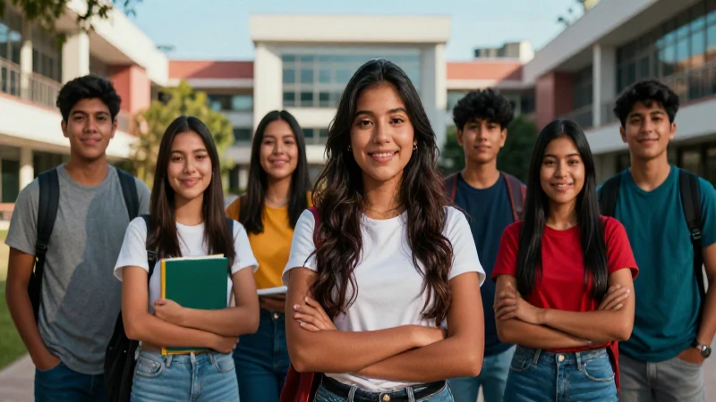 Estudiantes mexicanos exitosos en campus moderno