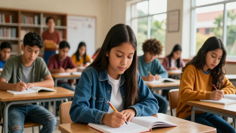 Estudiantes mexicanos vibrantes en campus moderno