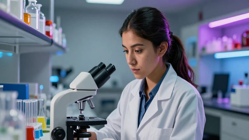 Estudiante mexicana enfocada en laboratorio universitario