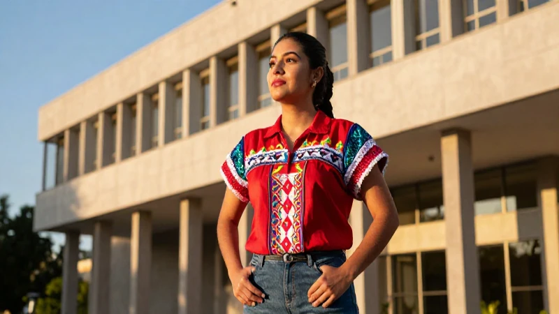 Estudiante mexicano aspiracional en campus vibrante