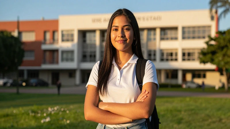 Estudiante mexicano moderno bajo luz dorada