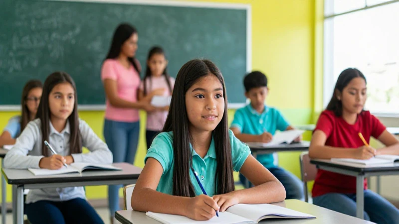Estudiantes mexicanos brillantes en un aula vibrante