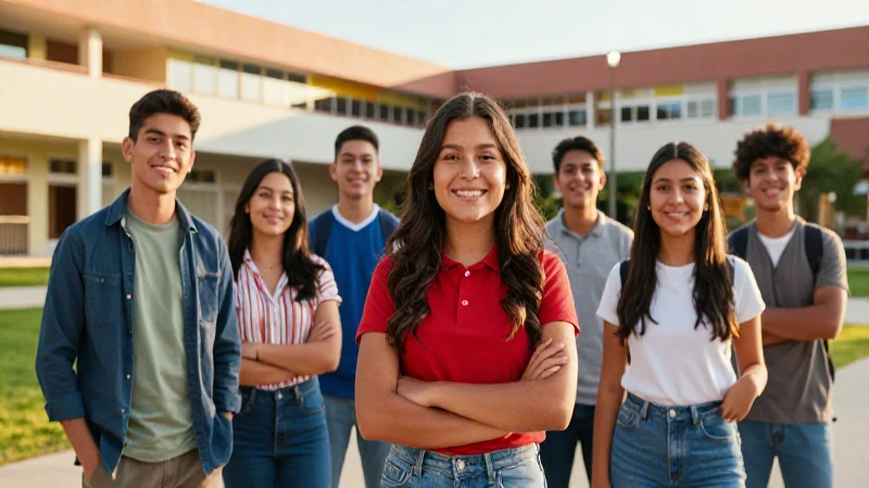 Estudiantes mexicanos exitosos en un campus moderno