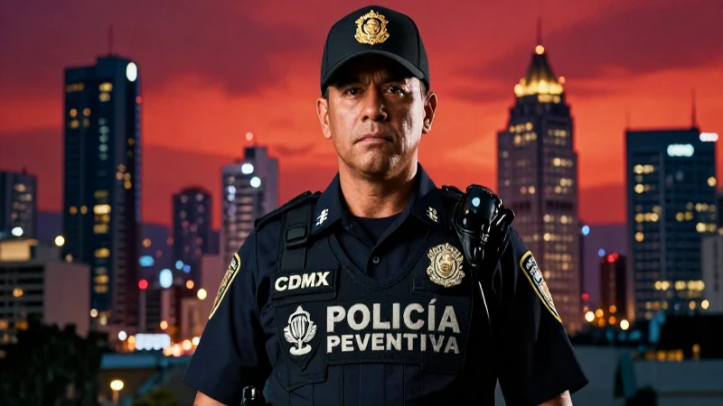 Foto de policía en CDMX, buscando su empleo